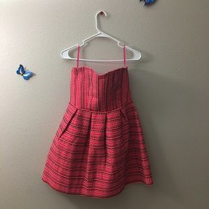 strapless mini gown